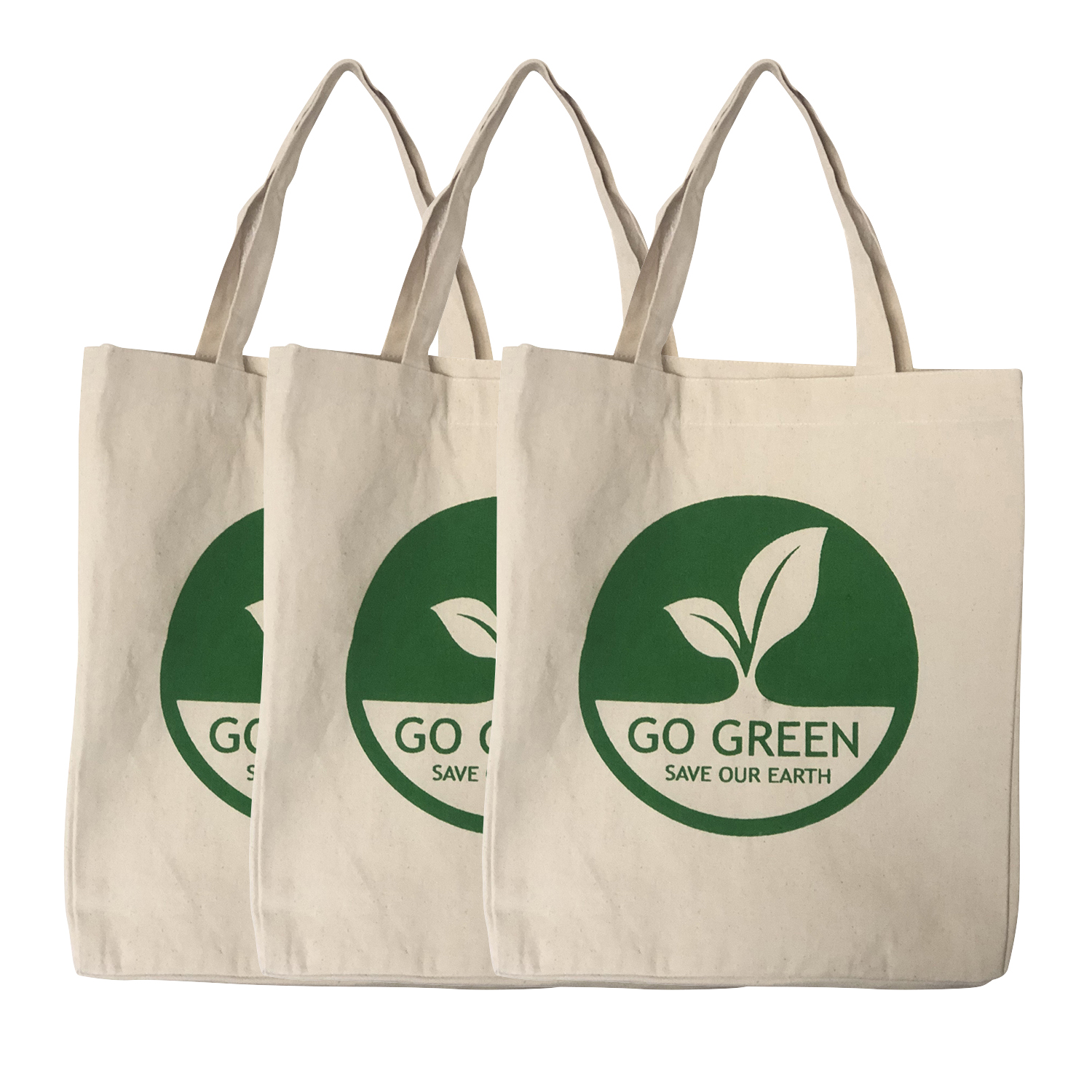 Go Green – 3 pack cotton shopping/tote bags…. – Online Global Store